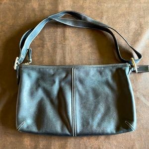 Vintage Black Leather Coach Purse.